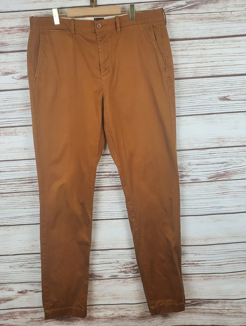 J.Crew Stretch Mens 34x34 770 Straight Leg Brown Khaki Chino Pants